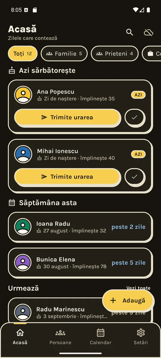 Cine sărbătorește azi, cine urmează